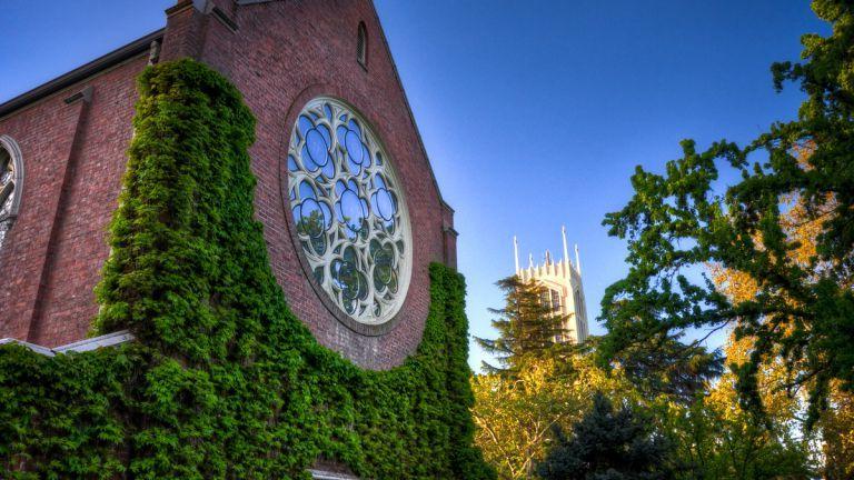 Morris Chapel exterior stained glass