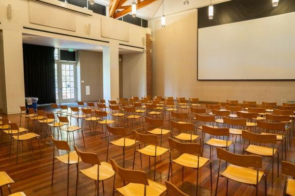 chairs set up in the DUC Ballroom