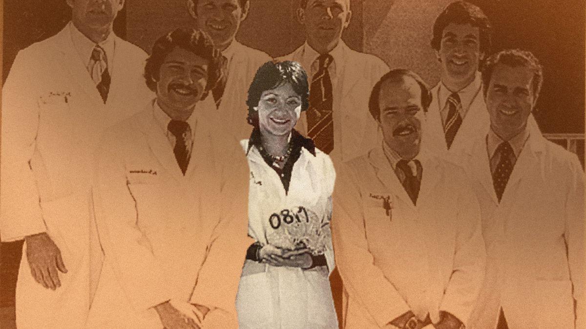 Dr. Maryse Aubert, pictured with her classmates in 1980, has created an endowed scholarship for dental students.