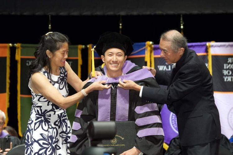 Student being honored at Commencement