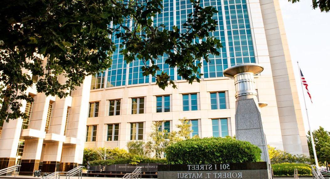 An exterior shot of the Robert T. Matsui U.S. Courthouse 